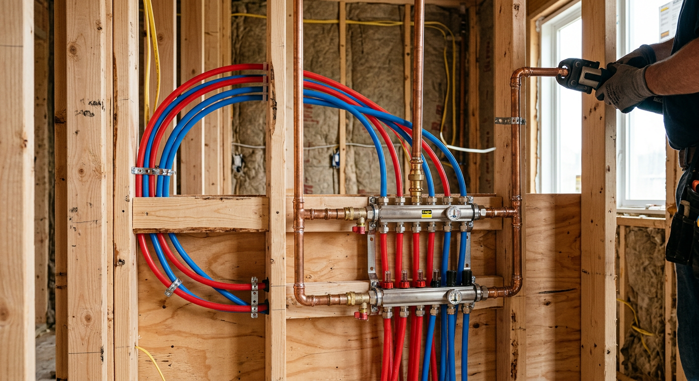 Création réseau plomberie cuivre PER Antony